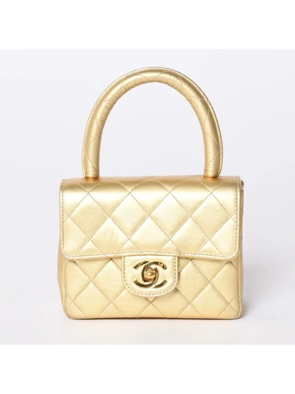 Chanel Quilted Parent Child Mini Bag Gold